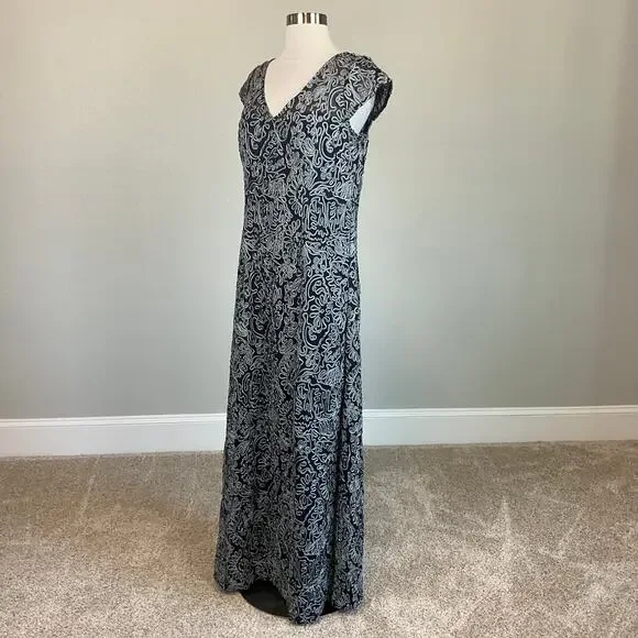 JS Collections Embroidered Lace Short Sleeve Evening Gown Blue Size 6 Dress - Picture 3 of 10